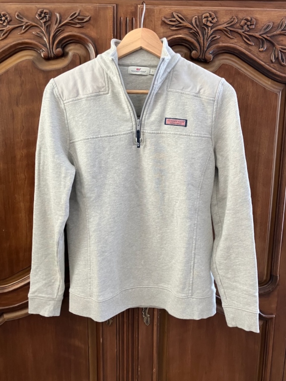 Vineyard Vines Shep Shirt | Quarter Zip Pullover | Light Gray | Women’s Small